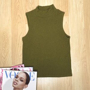 Sleeveless mock neck top